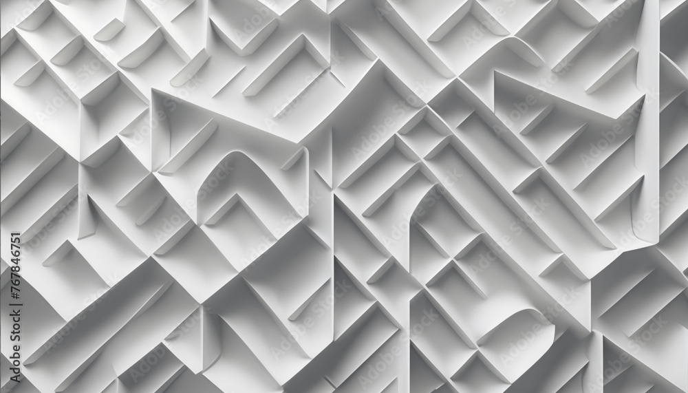 Abstract geometric shapes in white colors, 3D effects, dynamic trendy modern design as background, texture materials for technical packaging design, conceptual wall design,
Abstract geometric shapes in white colors, 3D effects, dynamic trendy modern design as background, texture materials for technical packaging design, conceptual wall design,