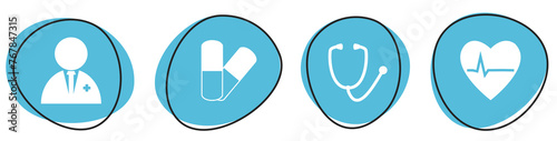 3 blaue Kontakt Icons - Button Banner
