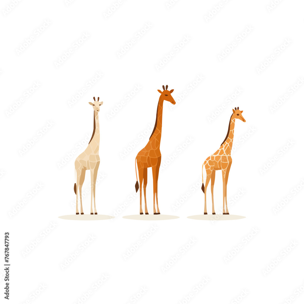 Giraffe | Minimalist and Simple set of 3 Line White background Giraffe | Minimalist and Simple set of 3 Line White background