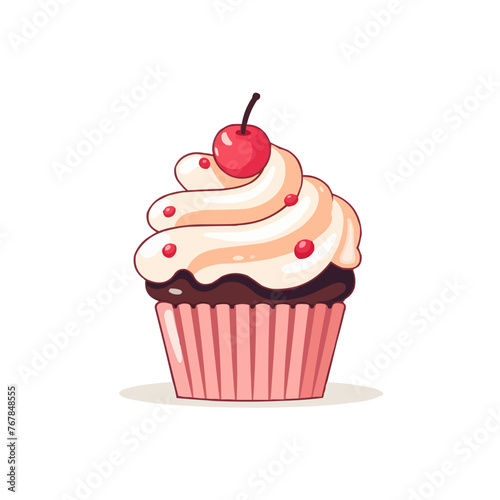 Cupcake icon isolated on a white background. Vector illustration