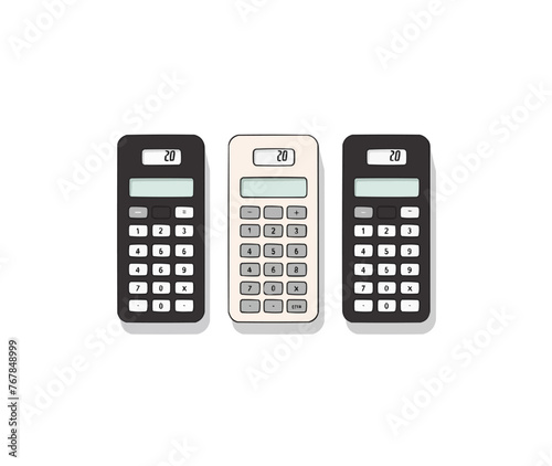 Calculator | Minimalist and Simple set of 3 Line White background - Vector illustration