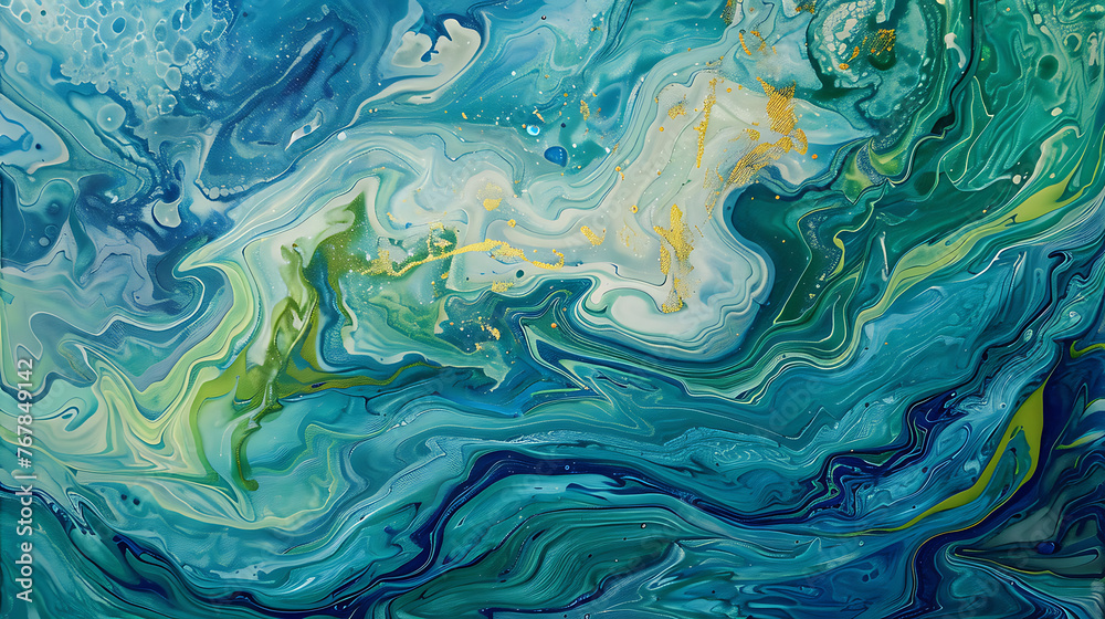 Abstract background with blue colored sea waves