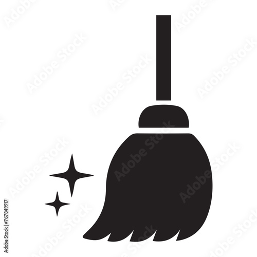 broom and dustpan icon symbol illustration