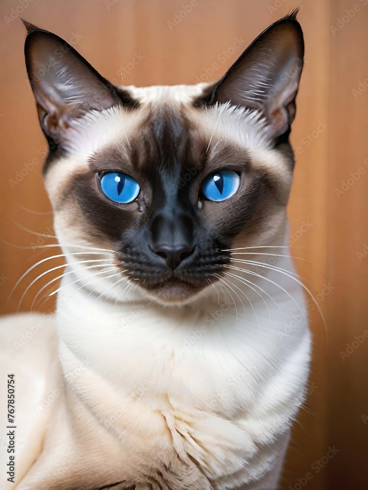 portrait of beautiful cat with blue eyes