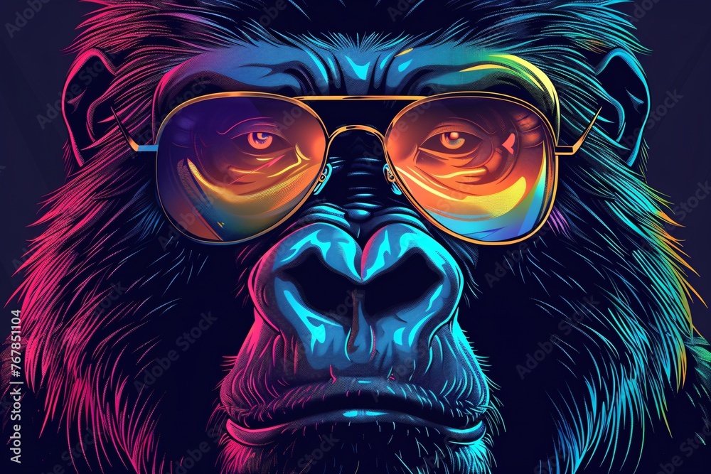 a gorilla wearing sunglasses