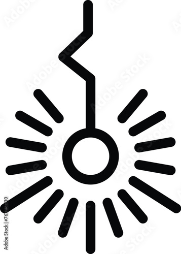 Radiant laser icon outline vector. Beam pointer gun. Dot plasma handgun