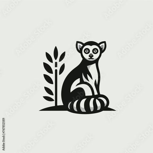 Fototapeta Naklejka Na Ścianę i Meble -  Cute Lemur cartoon vector illustration