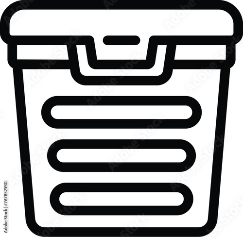 Clothes hamper icon outline vector. Laundry household. Washing dirty clothes