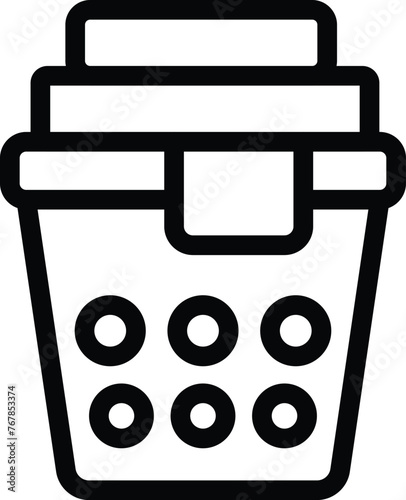 Garment holder icon outline vector. Household laundry bin. Dirty clothing storage