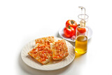 bread with tomato and olive oil, typical Spanish food, Catalonia, Valeares, Valencia,..