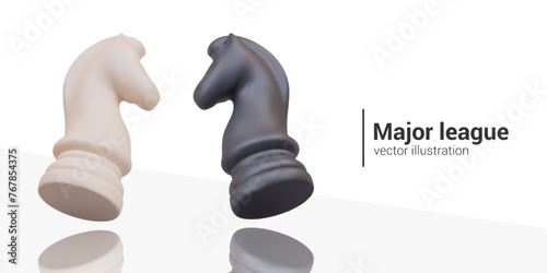 Major League. Professional level, struggle for titles. Vector advertising composition