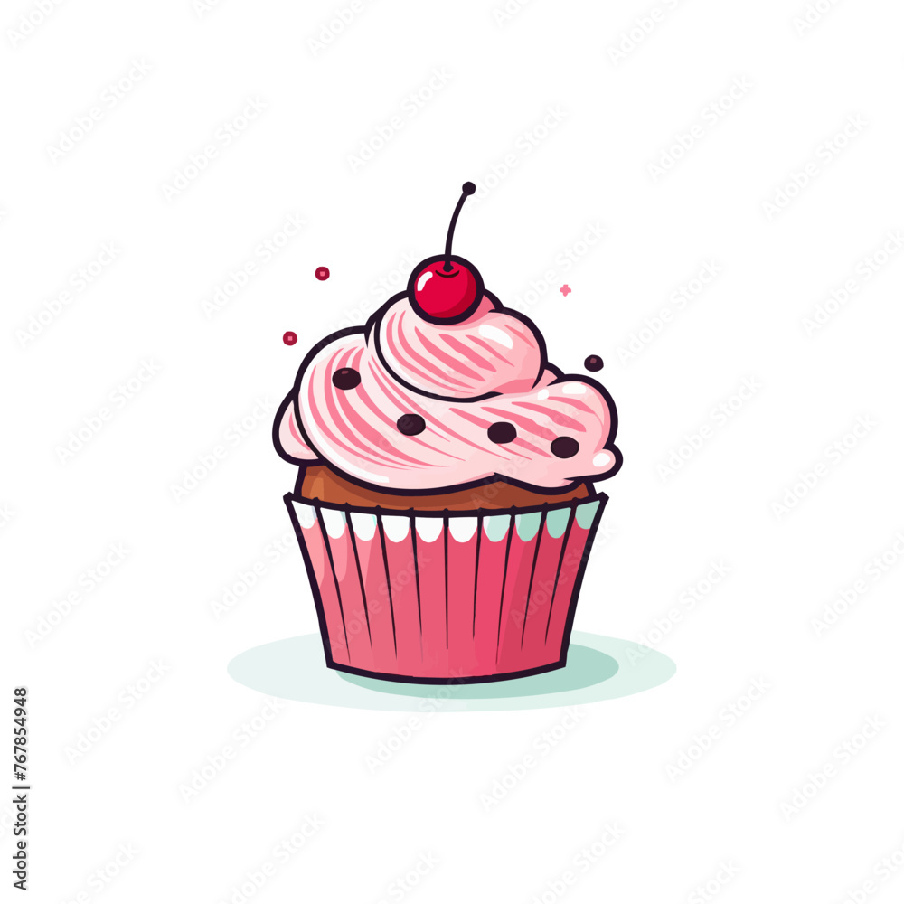 Cupcake icon isolated on a white background. Vector illustration