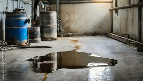 Oil stain in the garage floor


