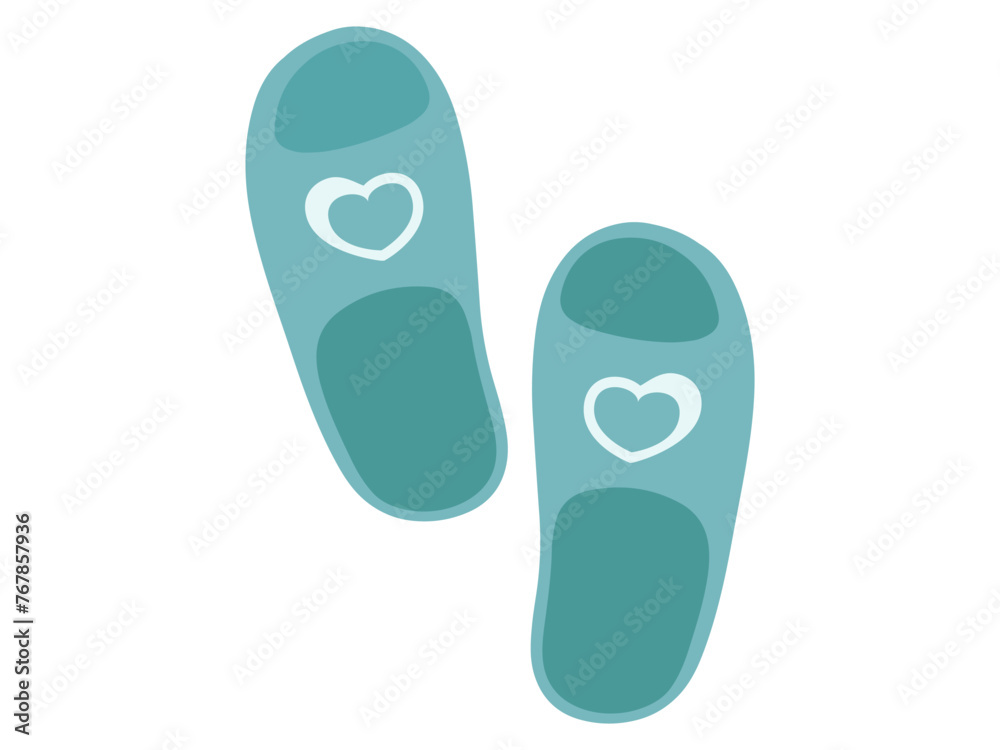 Comfortable summer shoes. Pair of slippers. Vector beach slide flip flops in flat style Comfortable summer shoes. Pair of slippers. Vector beach slide flip flops in flat style