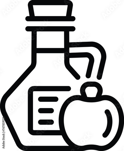 Apple cider vinegar icon outline vector. Fruit acidic extract. Natural liquid bottle
