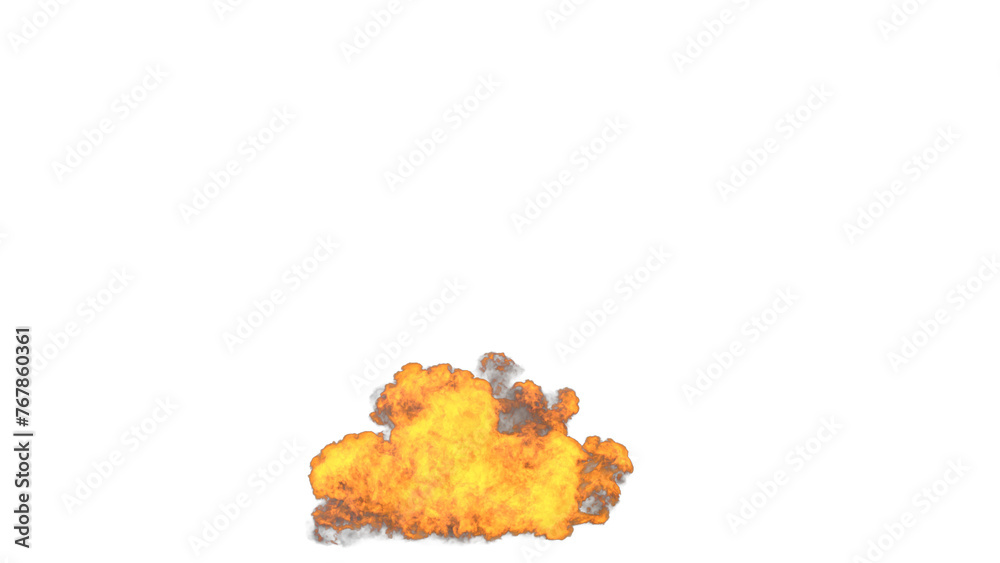 Explosion bomb with fire and smoke, emitting heat and danger, resembling an inferno in the sky on alpha channel Explosion bomb with fire and smoke, emitting heat and danger, resembling an inferno in the sky on alpha channel