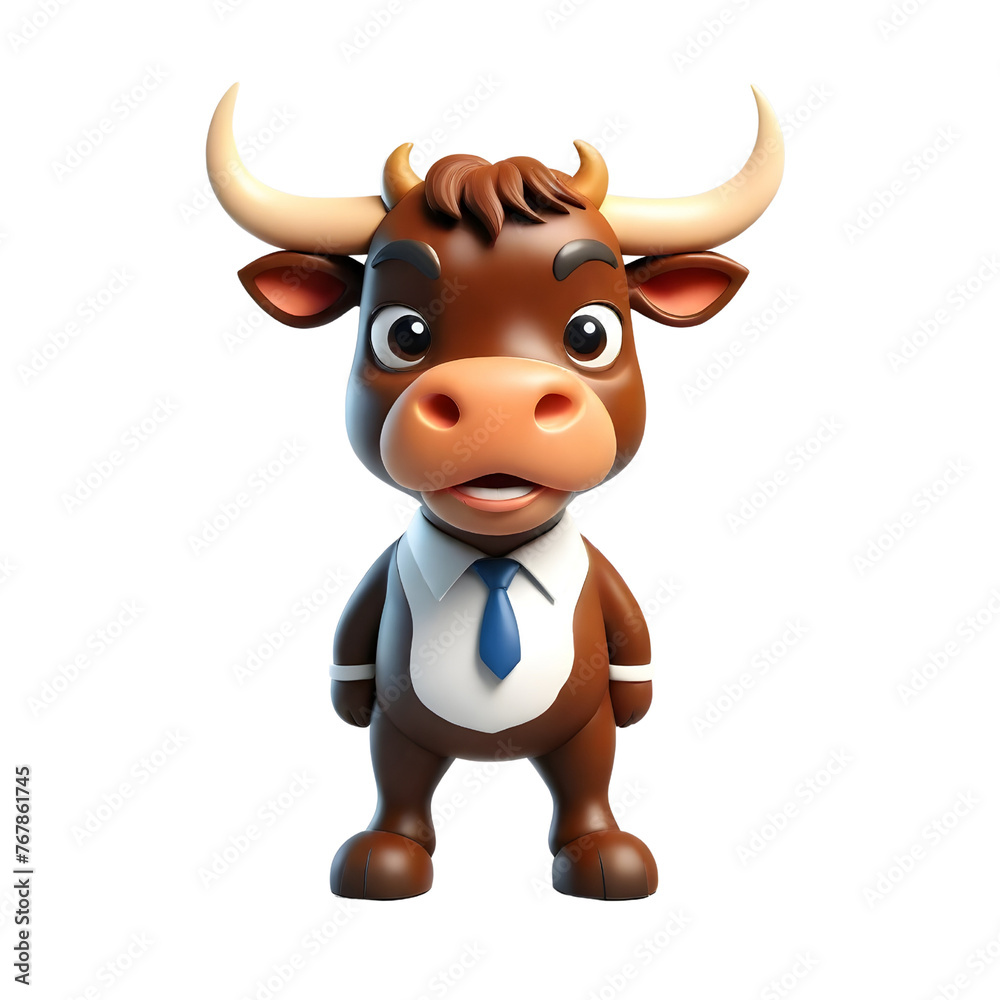 3d rendering of cartoon cow set on Isolated transparent background png. generated with AI 3d rendering of cartoon cow set on Isolated transparent background png. generated with AI