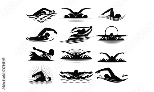 Swimmer  Silhouette  Cut File  cutting files  printable design  Clipart