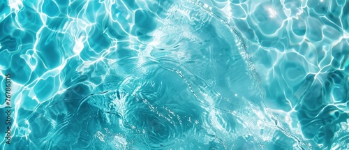 Water surface line on blue background banner