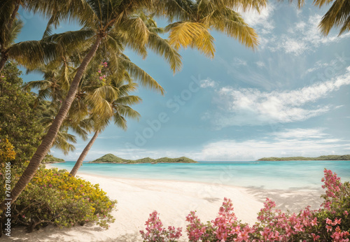 A pristine tropical beach paradise