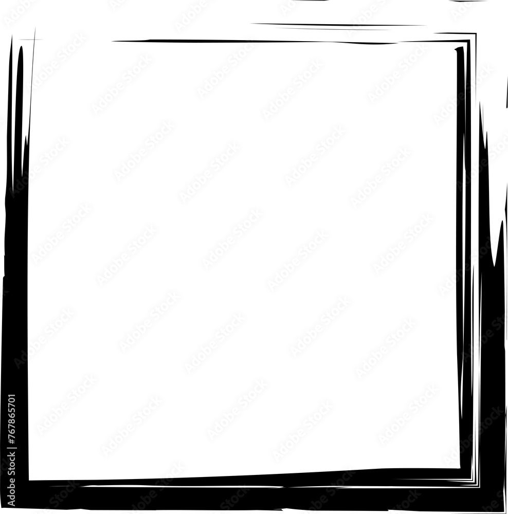 Square frames brush strokes. Set of design elements Square frames brush strokes. Set of design elements