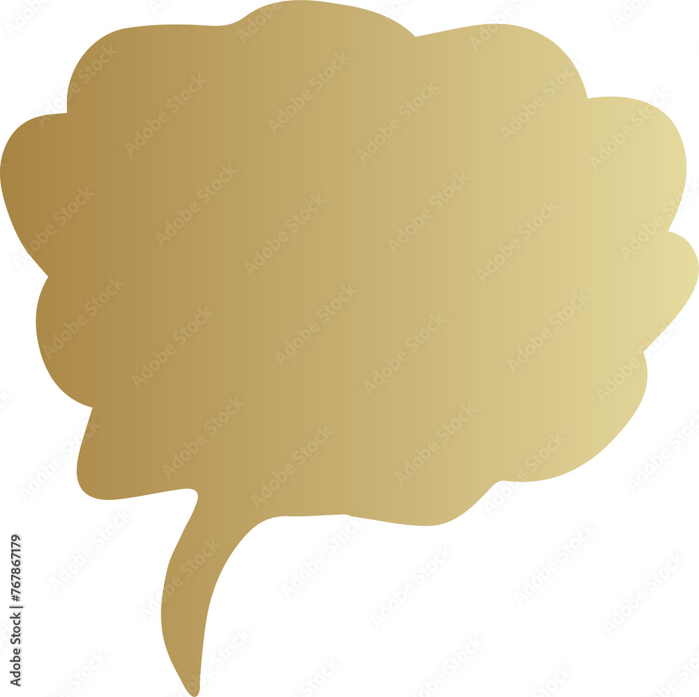 Golden speech bubble icon, chat, talk, messenger