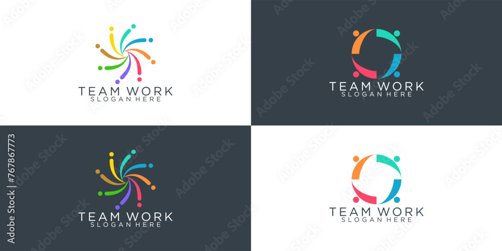collection abstract luxury people family and human logo template. symbol for teamwork