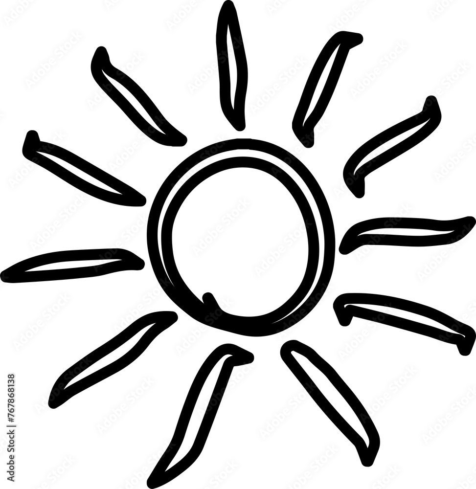 Sun drawing icon. Hand drawn set Sun drawing icon. Hand drawn set