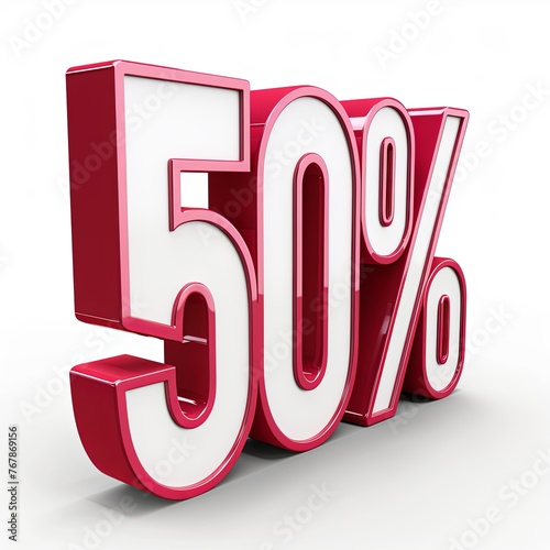 Red 50 percent sign