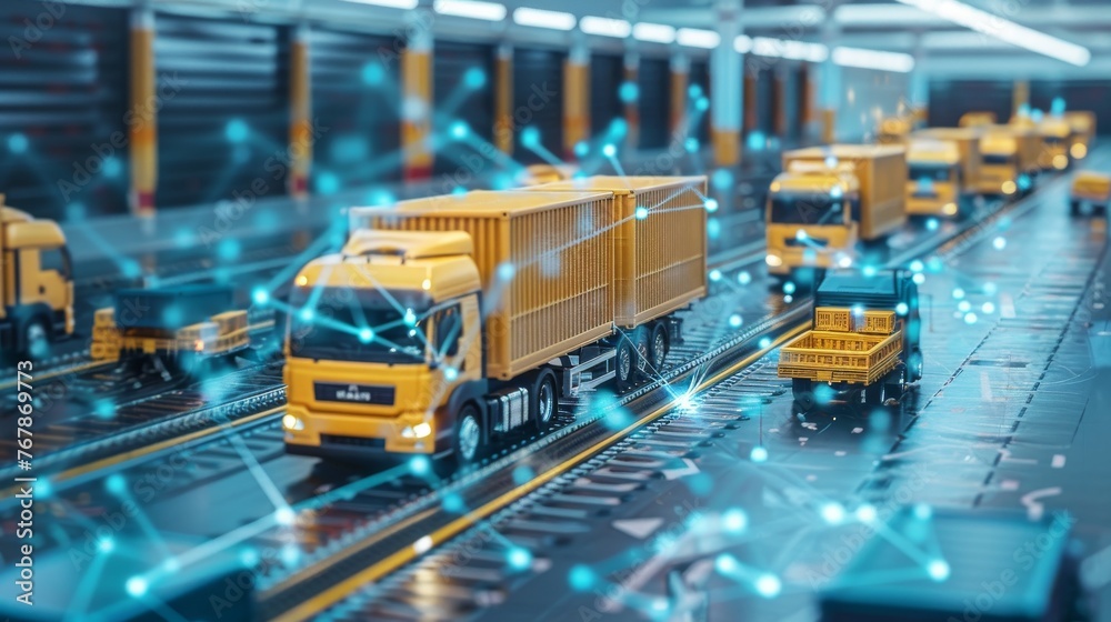 Procurement delivery and transportation processes. Logistics concept.