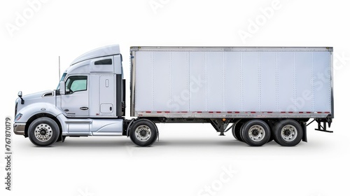 White background with a cargo truck