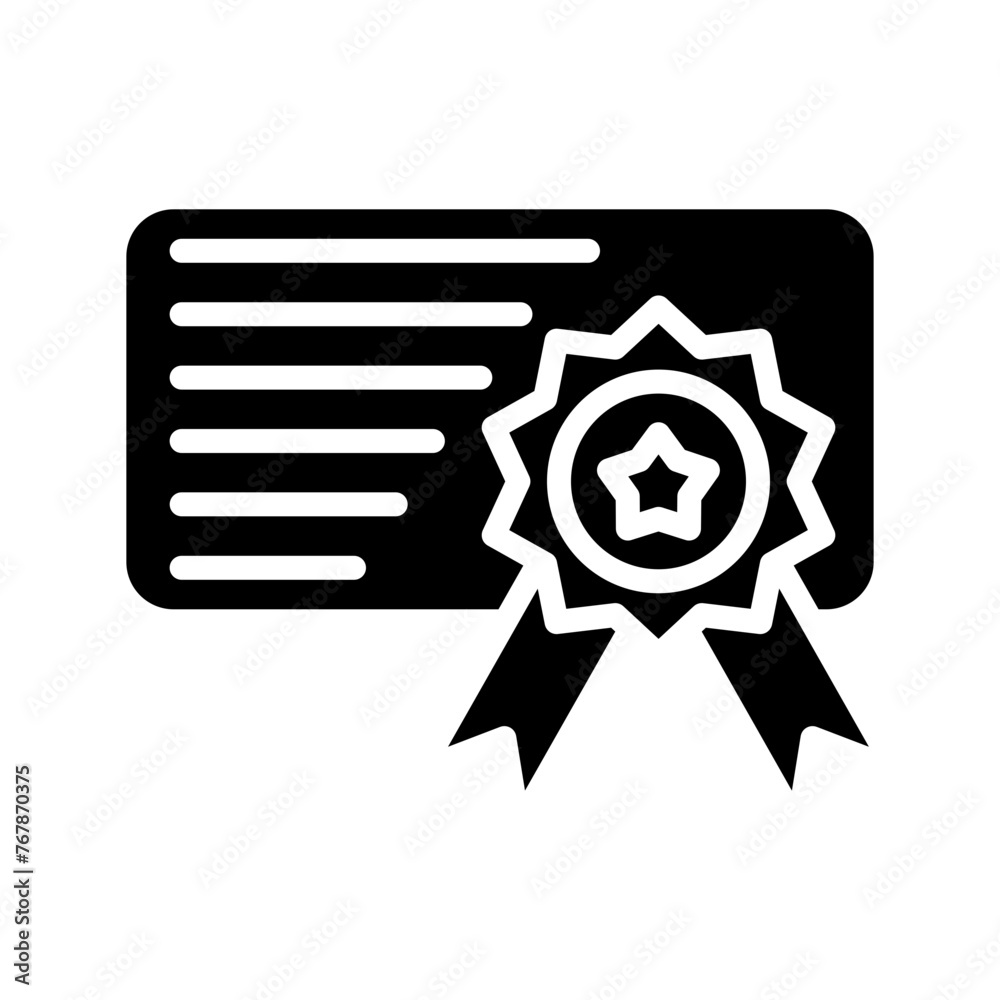 Certificate glyph icon Certificate glyph icon