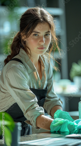 Spotless Office, Productive Workforce: Professional Cleaning in Action,generated by IA