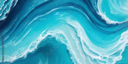 Abstract art teal soft blue sea water ocean wavy background. Water  ocean wave white and soft blue aqua, teal texture. © Vactor Viky