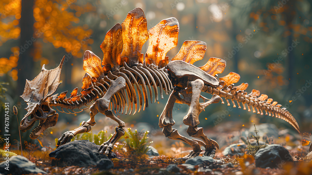 Naklejka premium discovery of intact dinosaur fossils