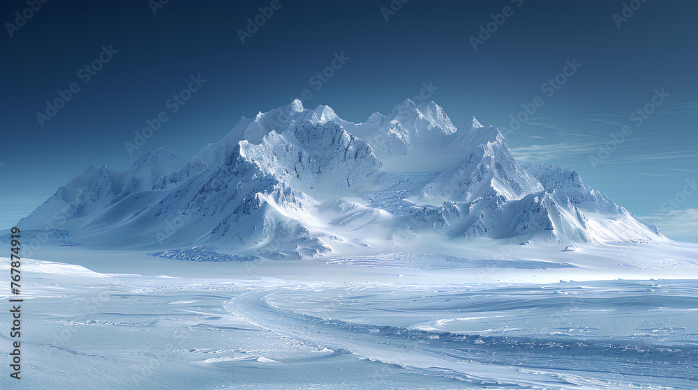 view of mountains covered in thick snow