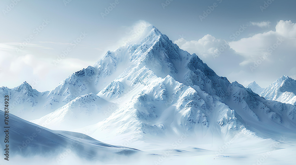 view of mountains covered in thick snow