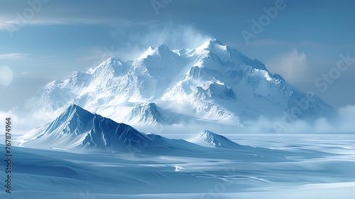 view of mountains covered in thick snow