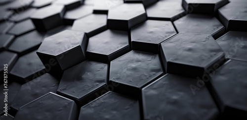 Abstract Depth of Dark Hexagonal Tile Art