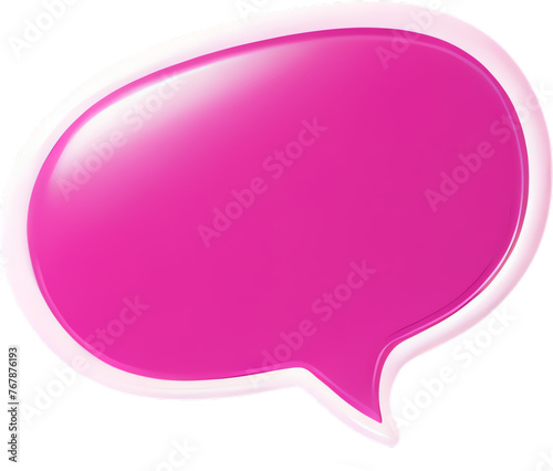 pink speech thought bubble isolated
