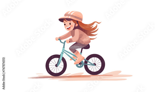 woman riding bicycle vector flat minimalistic isolated illustration