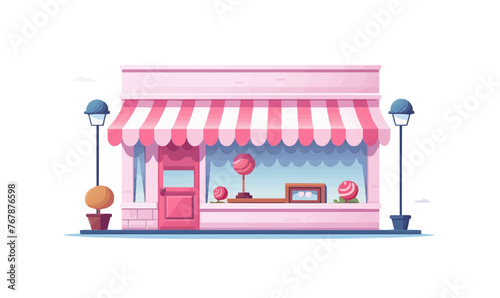 sweet shop awning vector flat minimalistic isolated illustration