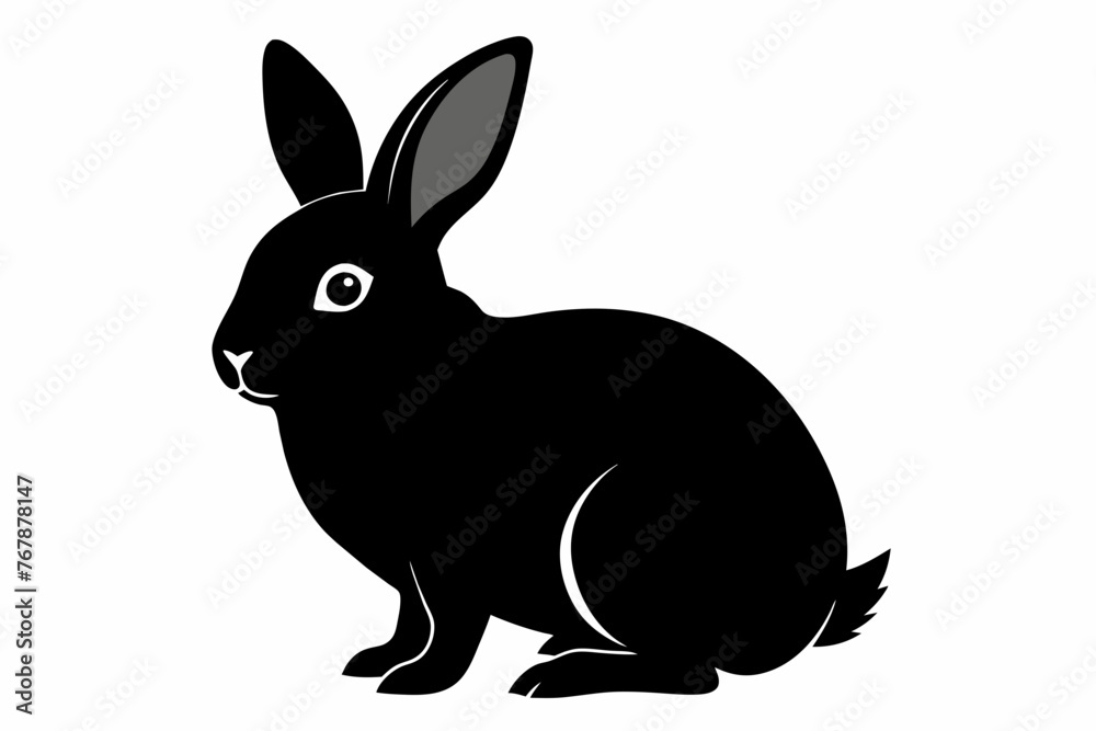 beautiful-black-rabbit-silhouette-with-white-background.