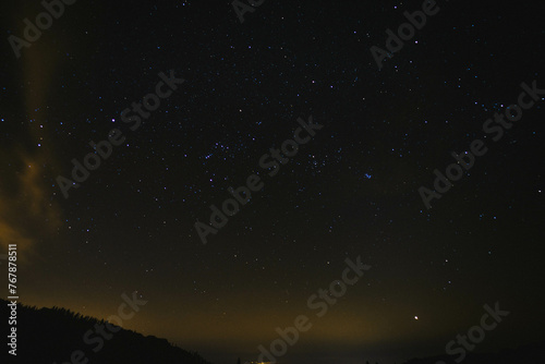 Night Starry Sky Landscape In Tenerife  Spain