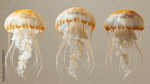 Jellyfish isolated on transparent background  nature  underwater  blue  animal  water  ocean  wildlife  medusa  aquatic  aquarium  tropical  life  marine