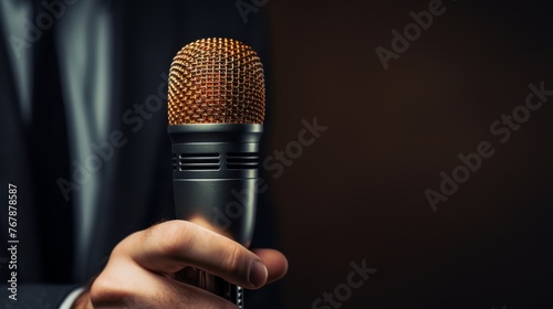 close up hand holding micro phone podcast radio, setting microphone, preparing to speak, voice, technology, audio, musical, equipment, radio, mic, professional, record, black, media, entertainment