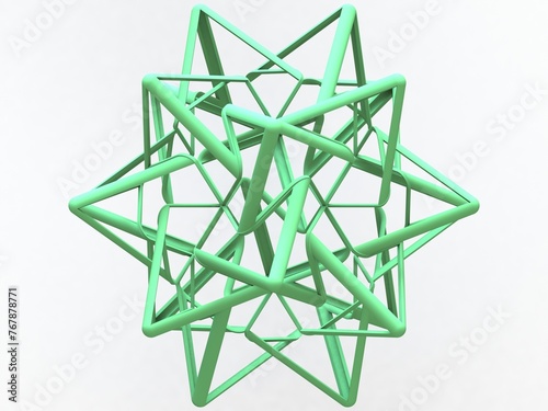 Wireframe Shape Compound of Five Tetrahedra 3D print model
