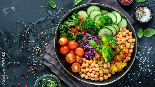 Fresh and tasty green chickpea vegetables food on a bowl plate. AI generated