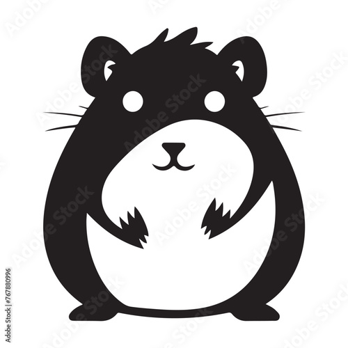 Hamster silhouette clipart on a white background