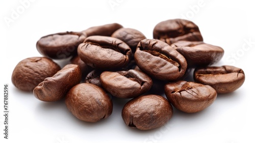 Isolated coffee beans on a white background